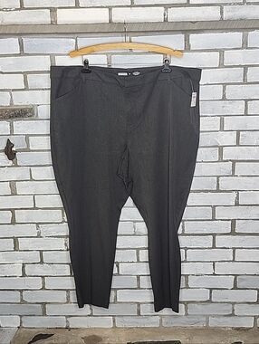 • New Old Navy High-Rise Pixie Straight Pants Plus Size 26 Grey Cotton Blend